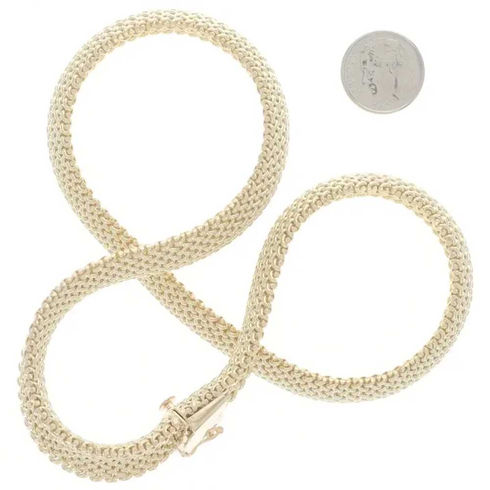 Yellow Gold Woven Mesh Chain Choker Necklace 16 1… - image 4