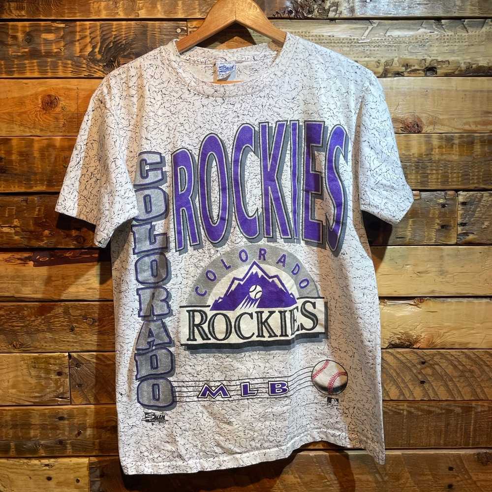 Vintage Colorado Rockies AOP Tshirt vintage mlb b… - image 2