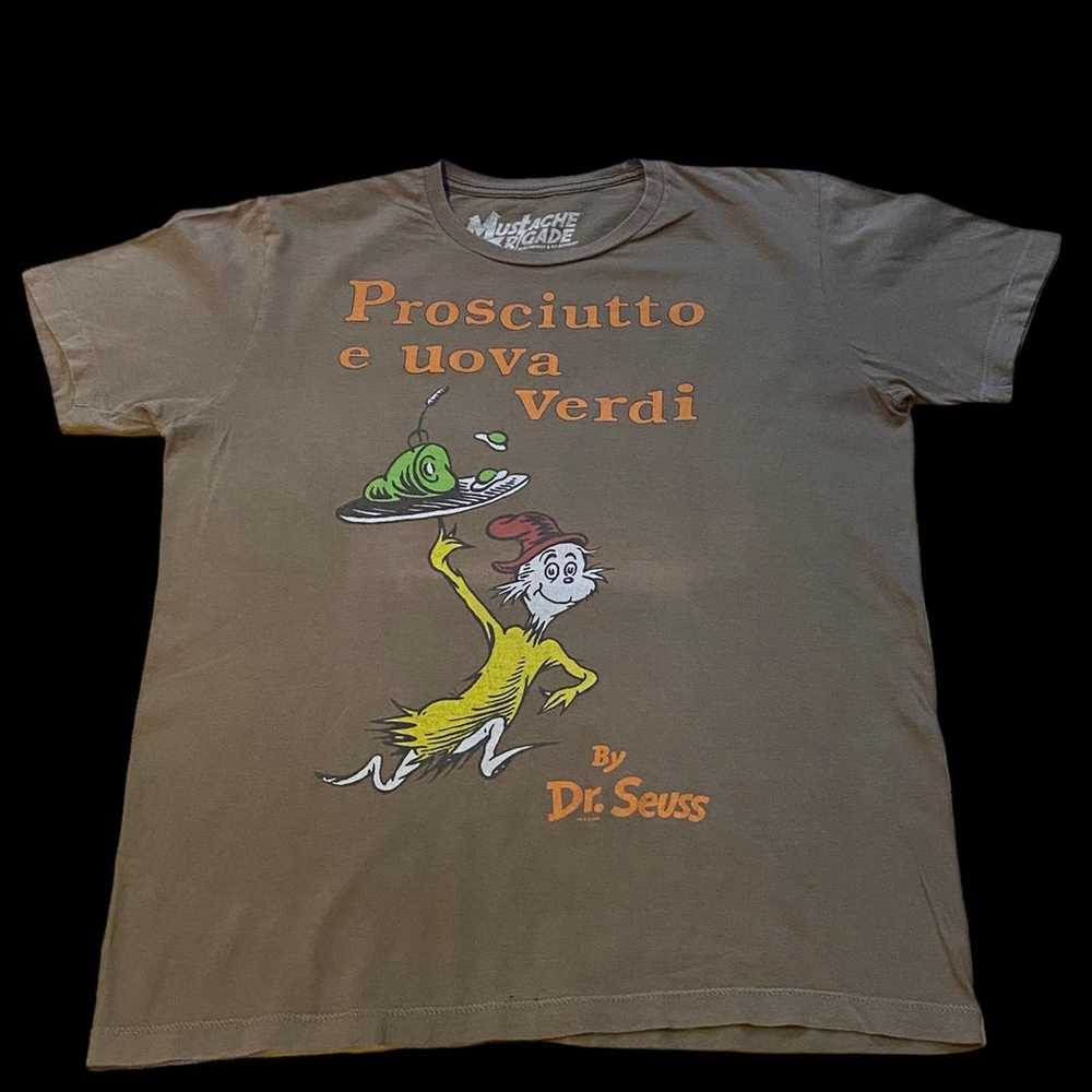 Vintage Mustache Brigade Dr Seuss T Shirt Green E… - image 7