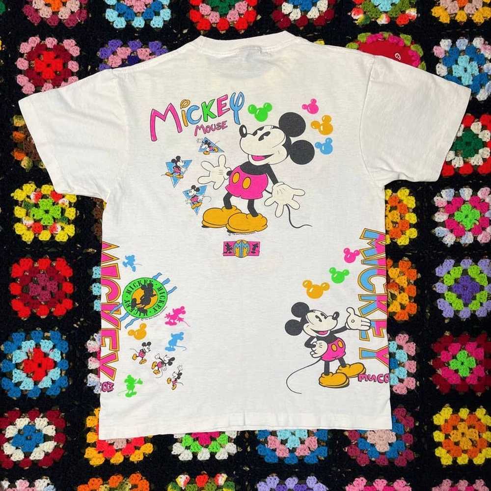Vintage 1980s Mickey Mouse AOP T-Shirt *RARE* - image 2