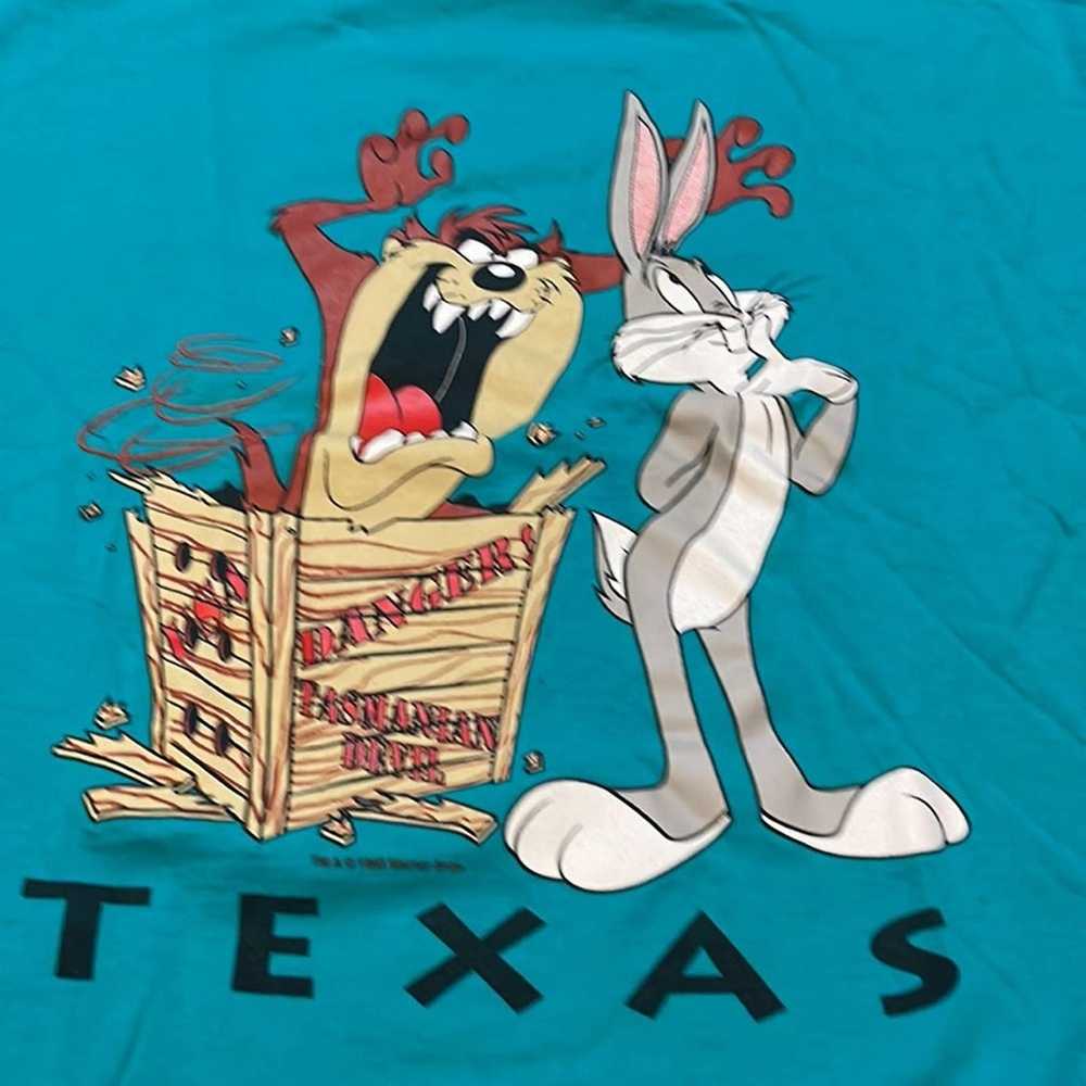 Vintage 90's Looney Tunes Danger Taz and Bugs TEX… - image 2