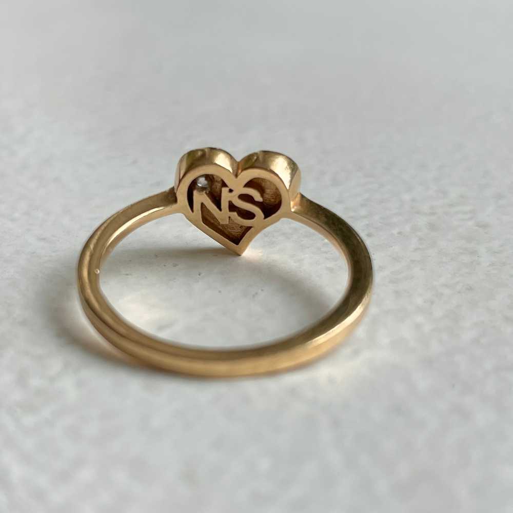 Nina Segal 14k Yellow Gold Heart with Diamond Ring - image 11