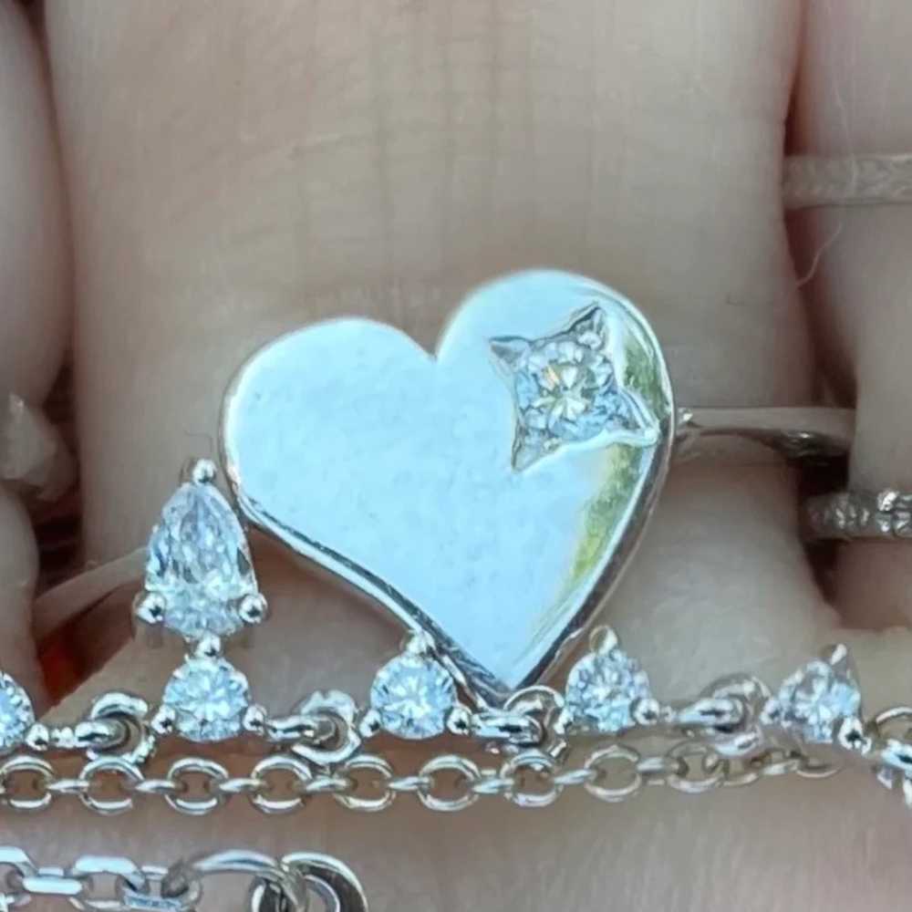 Nina Segal 14k Yellow Gold Heart with Diamond Ring - image 6