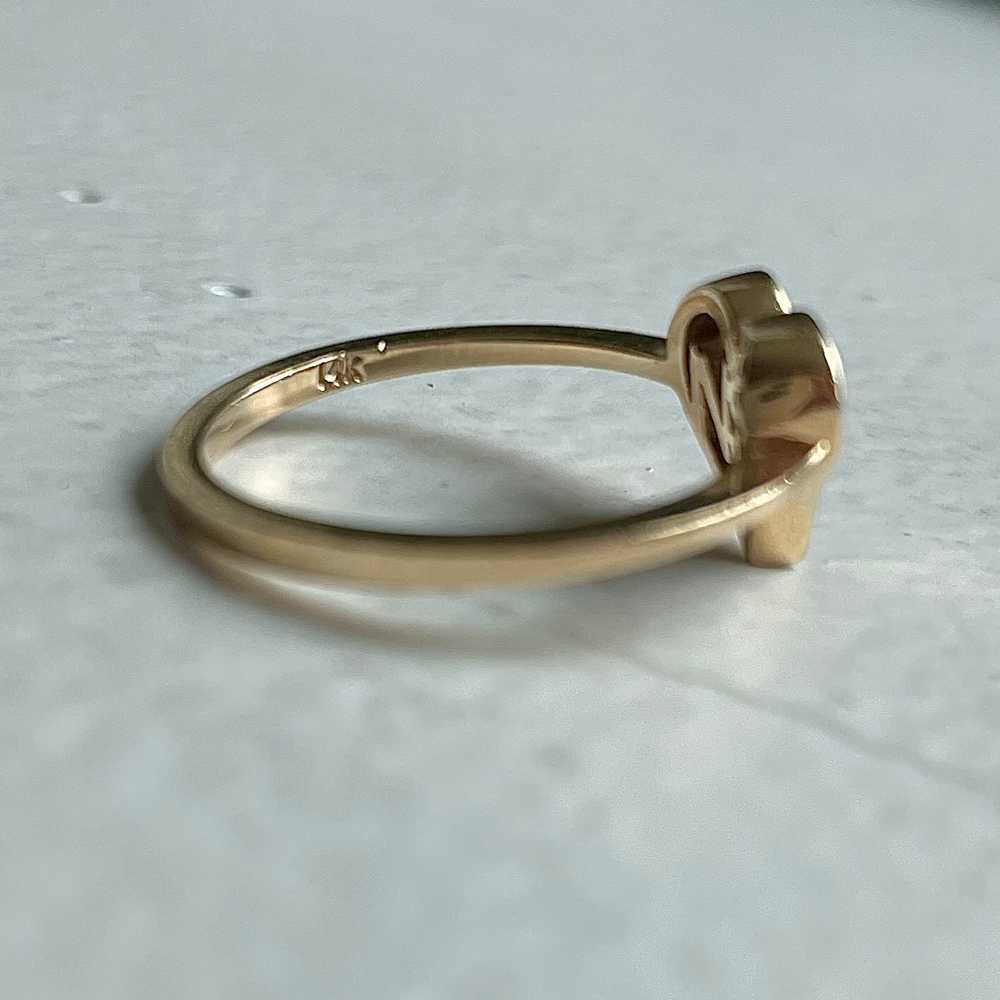 Nina Segal 14k Yellow Gold Heart with Diamond Ring - image 7