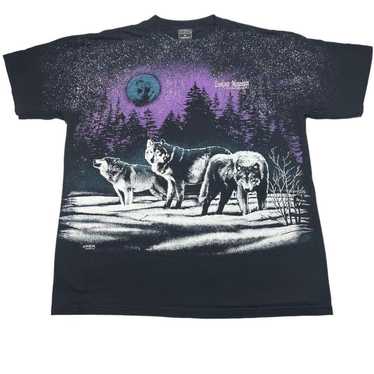 Vintage Wolf Pack All Over Print Graphic T-Shirt … - image 1