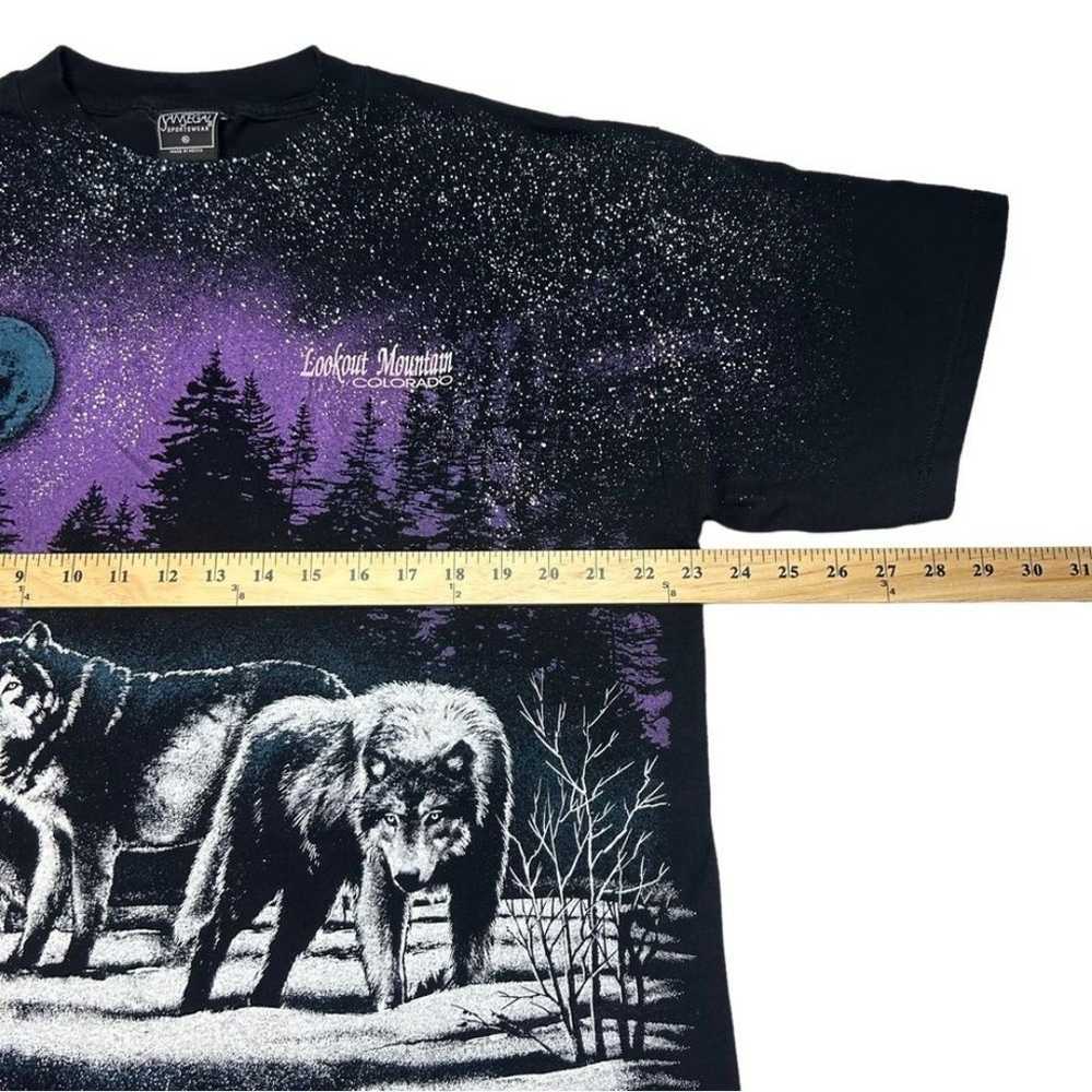 Vintage Wolf Pack All Over Print Graphic T-Shirt … - image 7