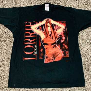 Vintage 90s Lorrie Morgan Singer Black Tee Shirt … - image 1
