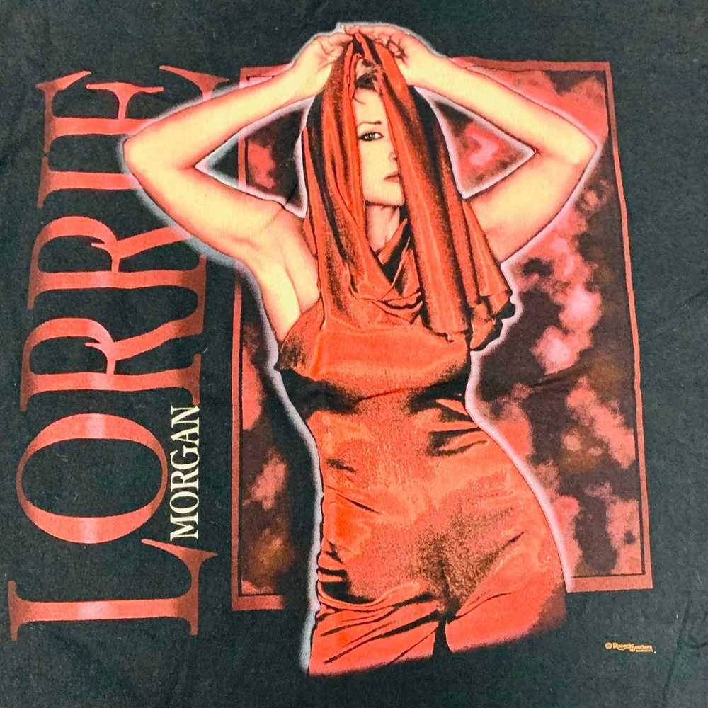 Vintage 90s Lorrie Morgan Singer Black Tee Shirt … - image 2