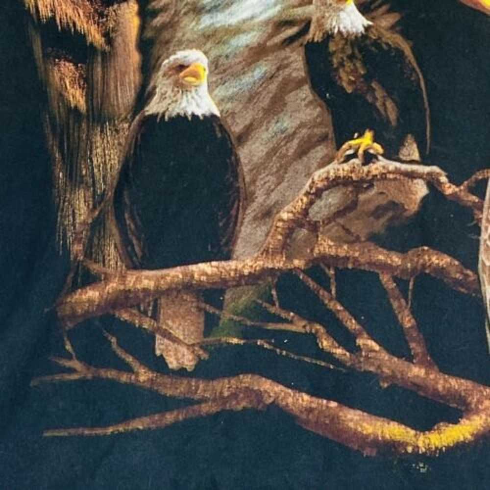 Vtg 1990s Big Face Eagle Allover Print Tshirt Men… - image 11