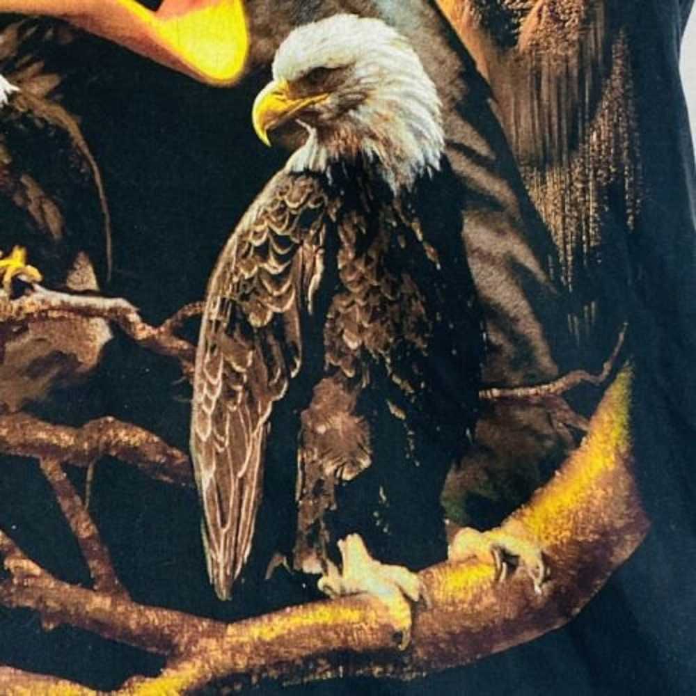 Vtg 1990s Big Face Eagle Allover Print Tshirt Men… - image 4