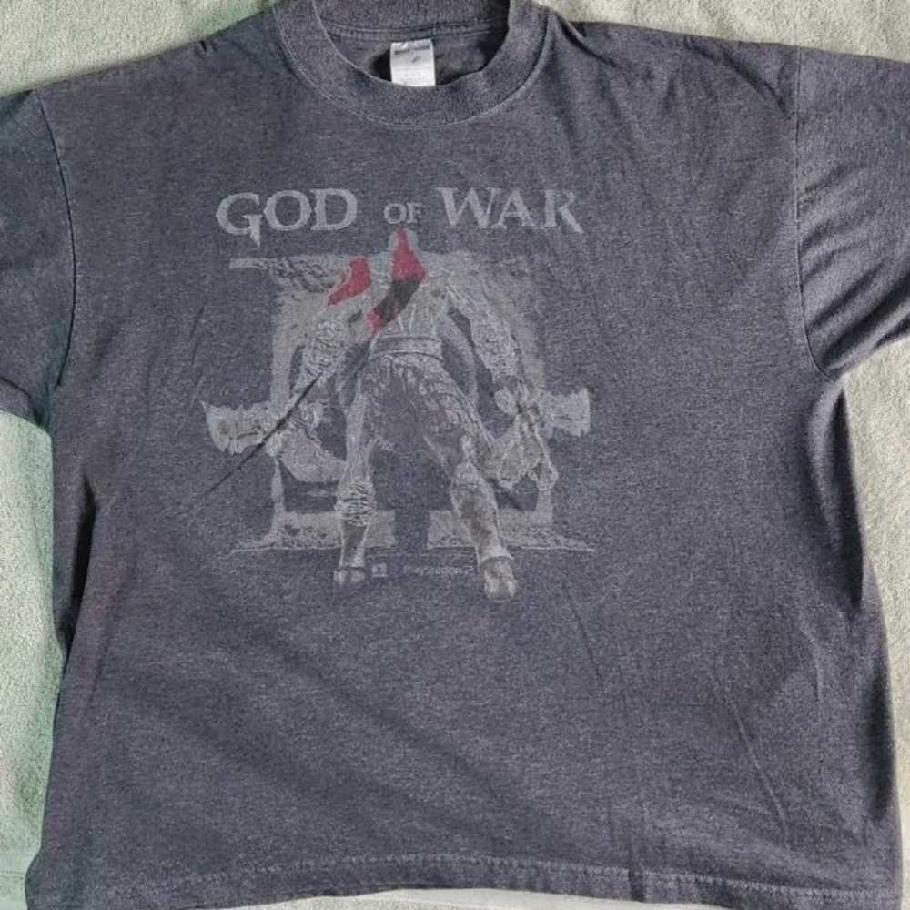 Vintage God Of War T-Shirt Kratos PS2 Gray Mens S… - image 1