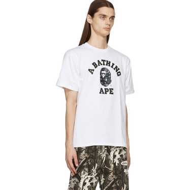 BAPE White & Navy Camo College T-Shirt Size XL Au… - image 1