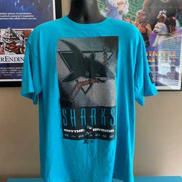 Vintage 1992 STARTER San Jose Sharks Teal T-Shirt… - image 1