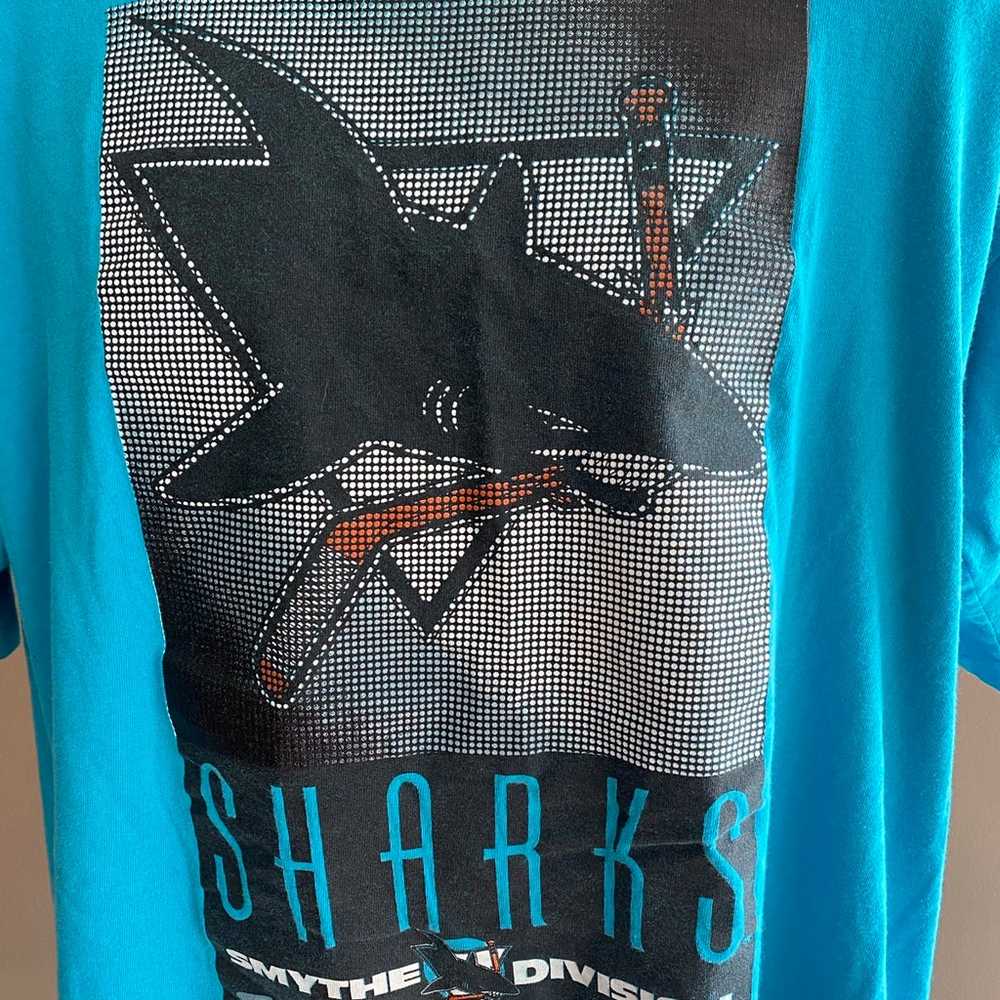 Vintage 1992 STARTER San Jose Sharks Teal T-Shirt… - image 2