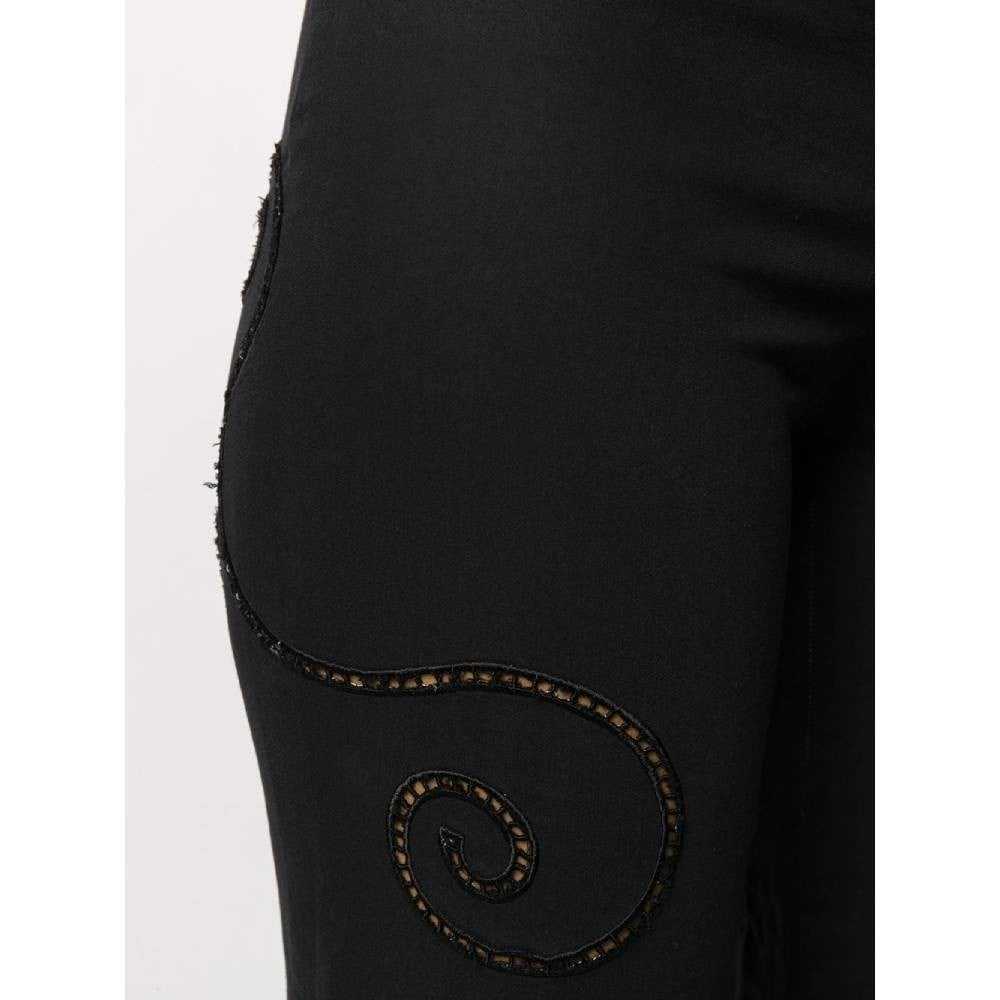 Versace Black Cotton Trousers - '90s - image 4