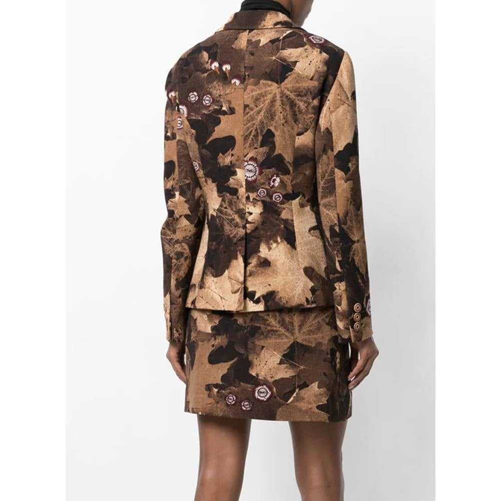 Moschino Brown Floral Pattern Wool Suit - '90s - image 3