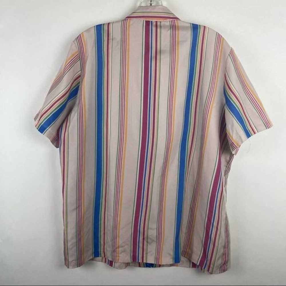 Vintage Lucky Me Striped Blouse Tie Neck - image 3