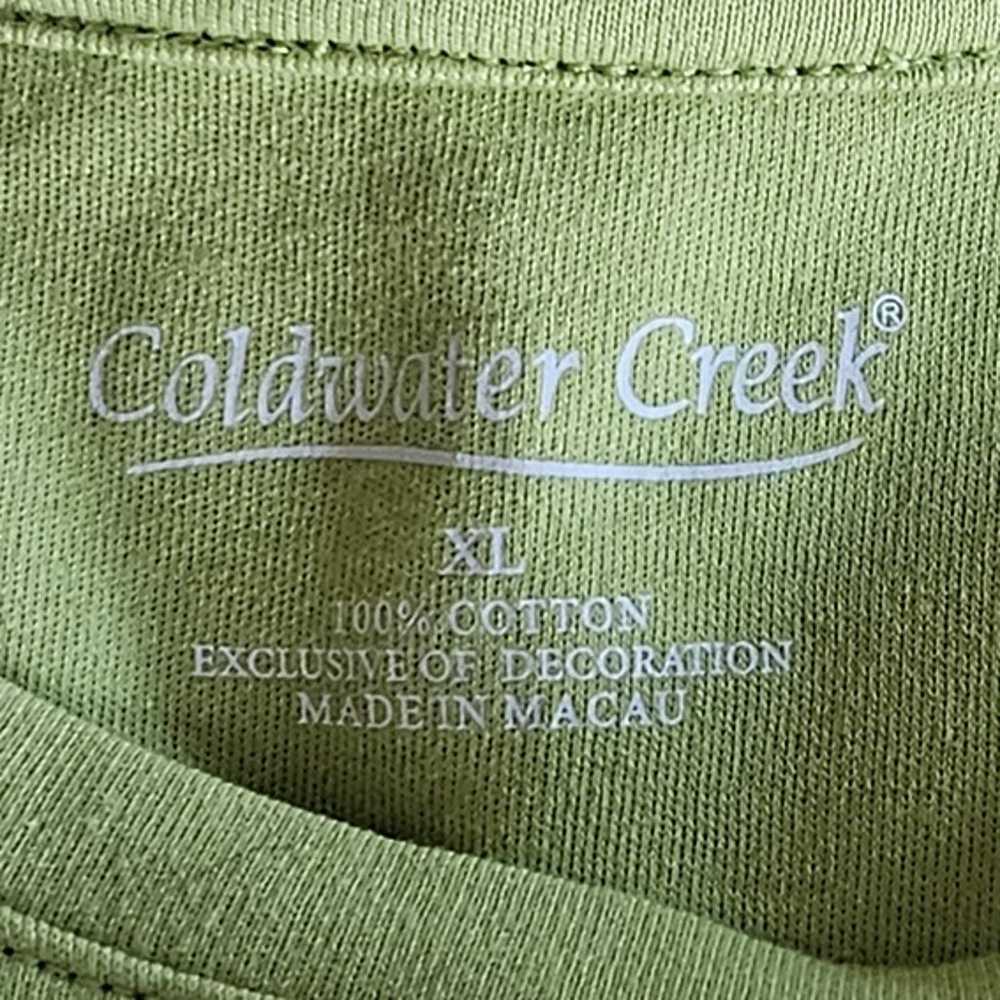 Coldwater Creek Embroidered Vintage Chartreuse Gr… - image 3