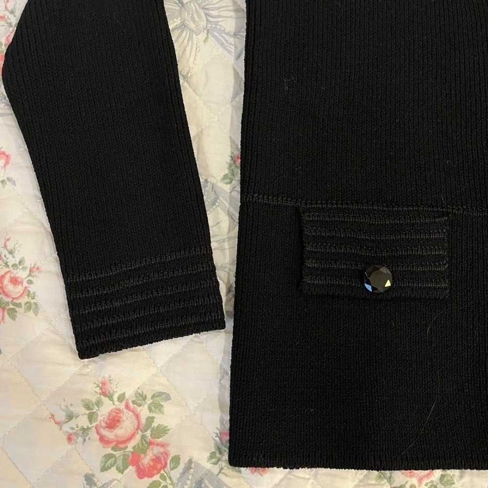 St. John Vintage Knit Black Cardigan Monochrome J… - image 6