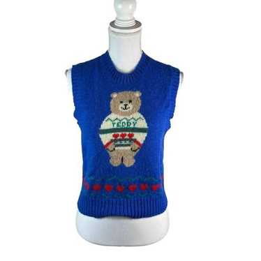 Vintage Robert Scott Wool Teddy Bear Sweater Vest - image 1