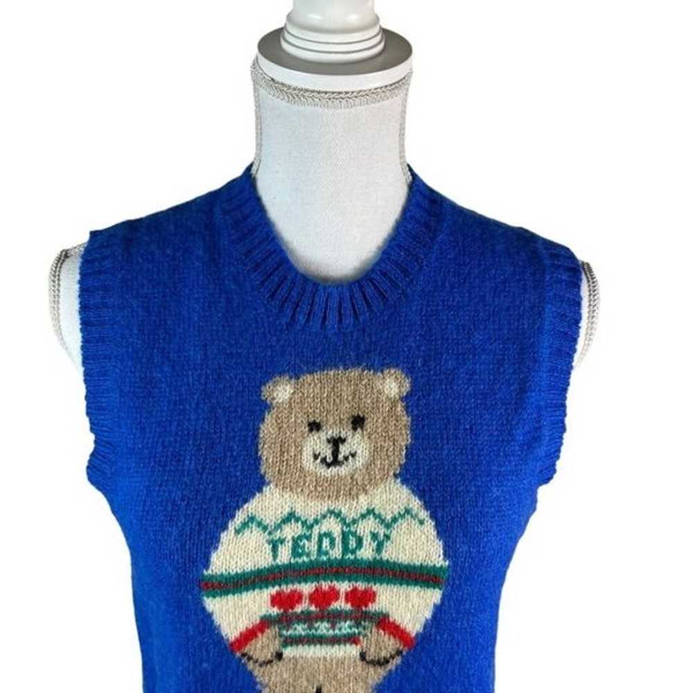 Vintage Robert Scott Wool Teddy Bear Sweater Vest - image 3