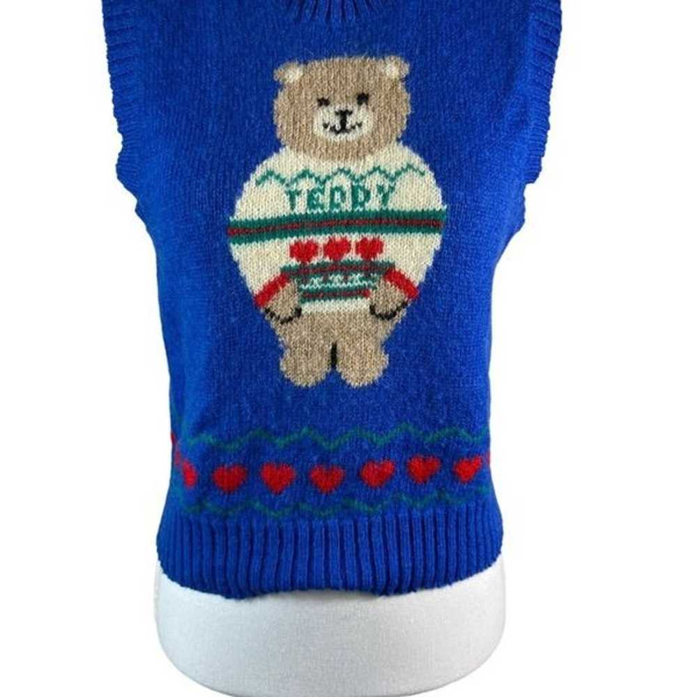 Vintage Robert Scott Wool Teddy Bear Sweater Vest - image 4