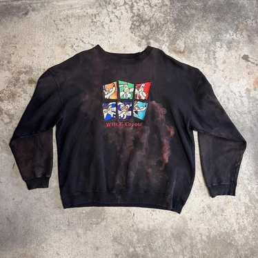 90s NASCAR shops Wile E Cayote Looney Tunes Crewneck Sweatshirt