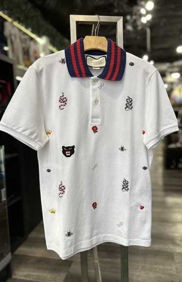 Gucci Printed Collar Polo Shirts