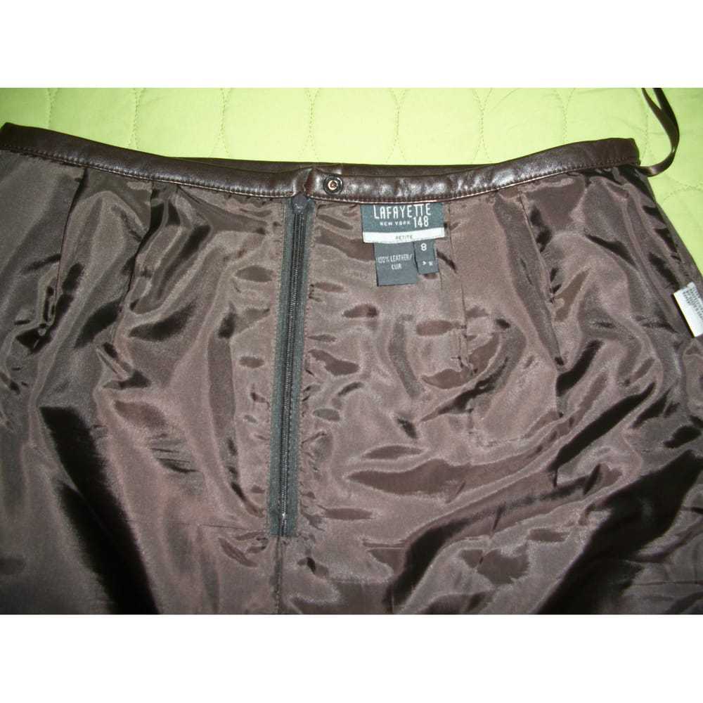 Lafayette 148 Ny Leather mid-length skirt - image 9