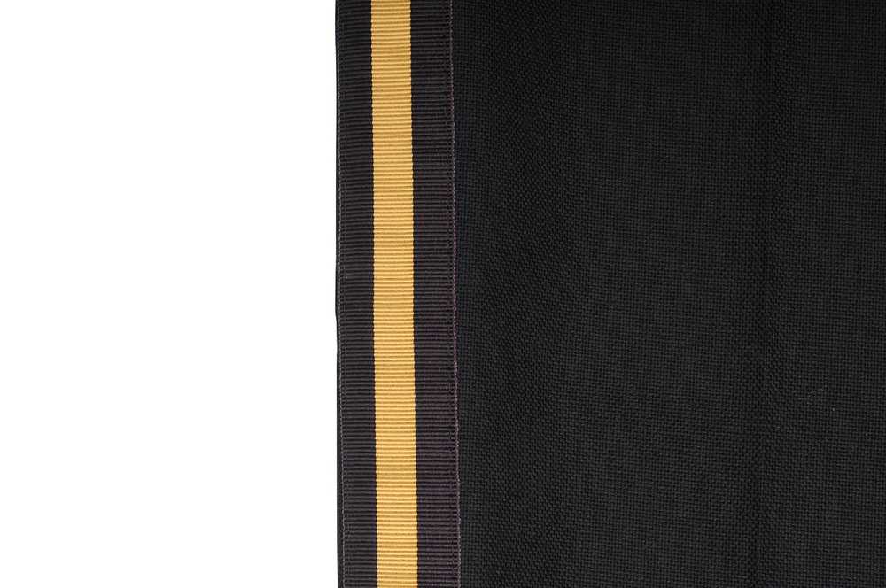 Dries Van Noten Black Gold Striped Split Hem Wool… - image 3