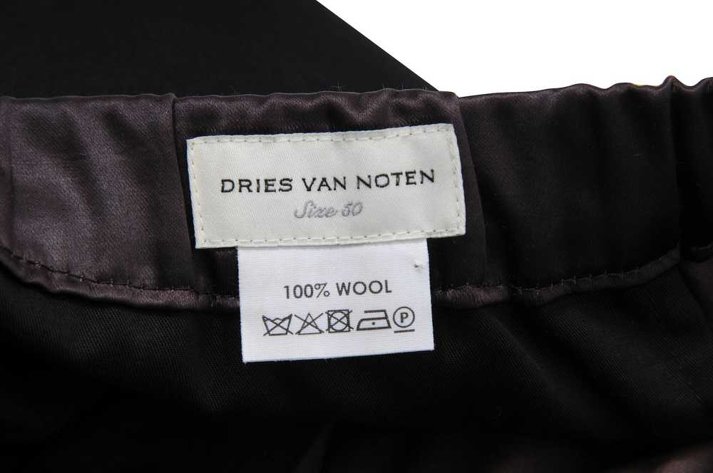 Dries Van Noten Black Gold Striped Split Hem Wool… - image 6