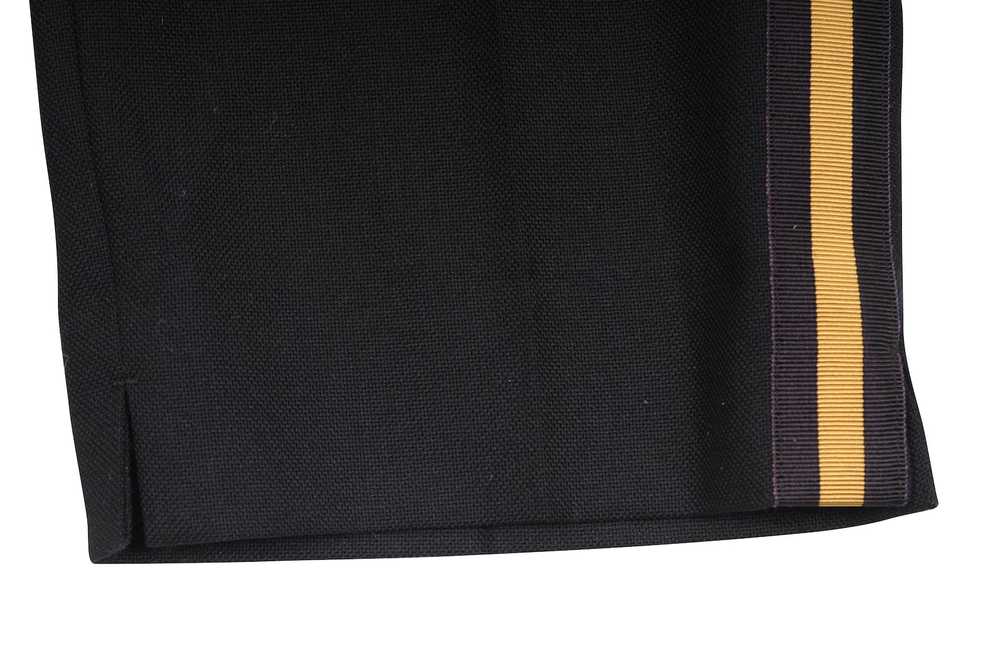 Dries Van Noten Black Gold Striped Split Hem Wool… - image 7