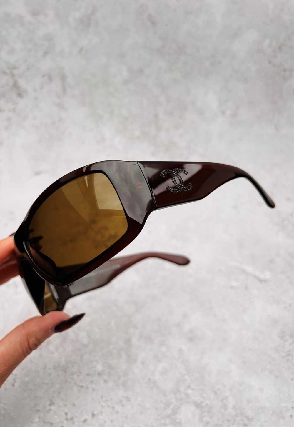 Chanel Sunglasses Authentic Burgundy Brown Crysta… - image 3