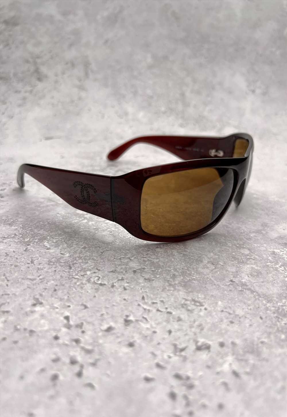 Chanel Sunglasses Authentic Burgundy Brown Crysta… - image 5