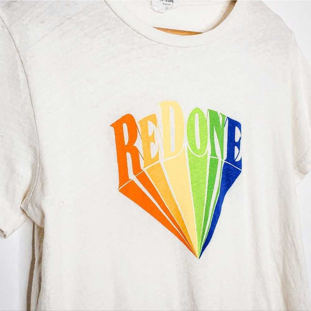 RE/DONE Re/Done White Originals Rainbow Pride Log… - image 2