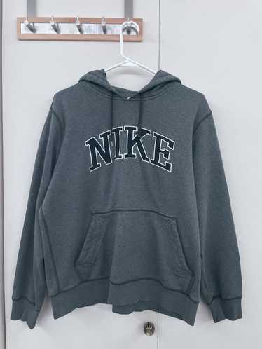NIKE Hoodie Adult Small Gray Spell Out Logo Sportswear Gym Vintage