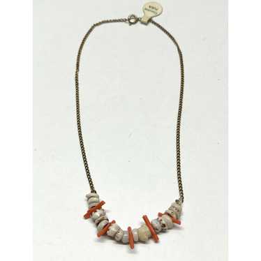 Vintage Vintage genuine puka shell coral necklace - image 1