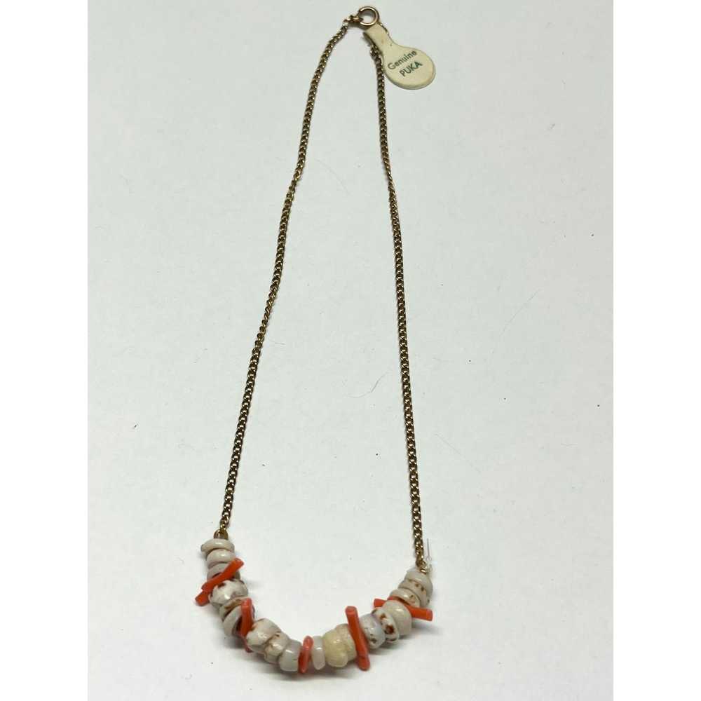 Vintage Vintage genuine puka shell coral necklace - image 3