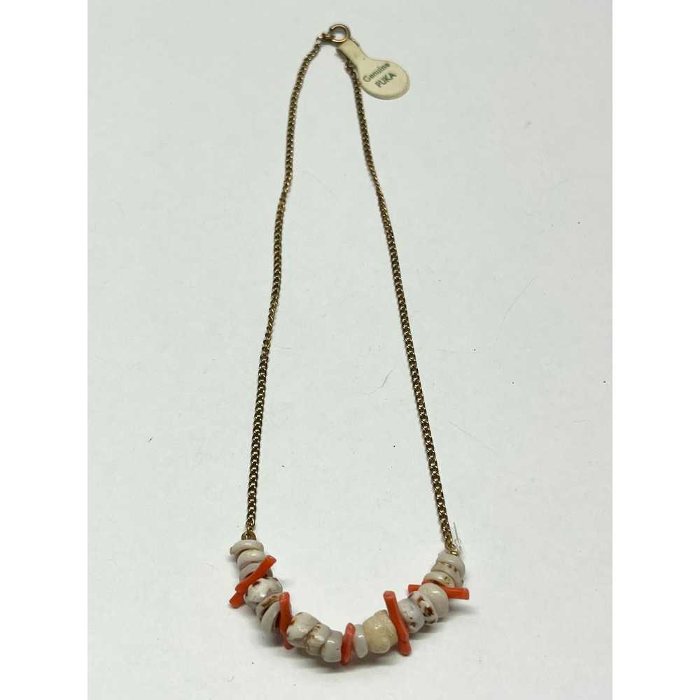 Vintage Vintage genuine puka shell coral necklace - image 4