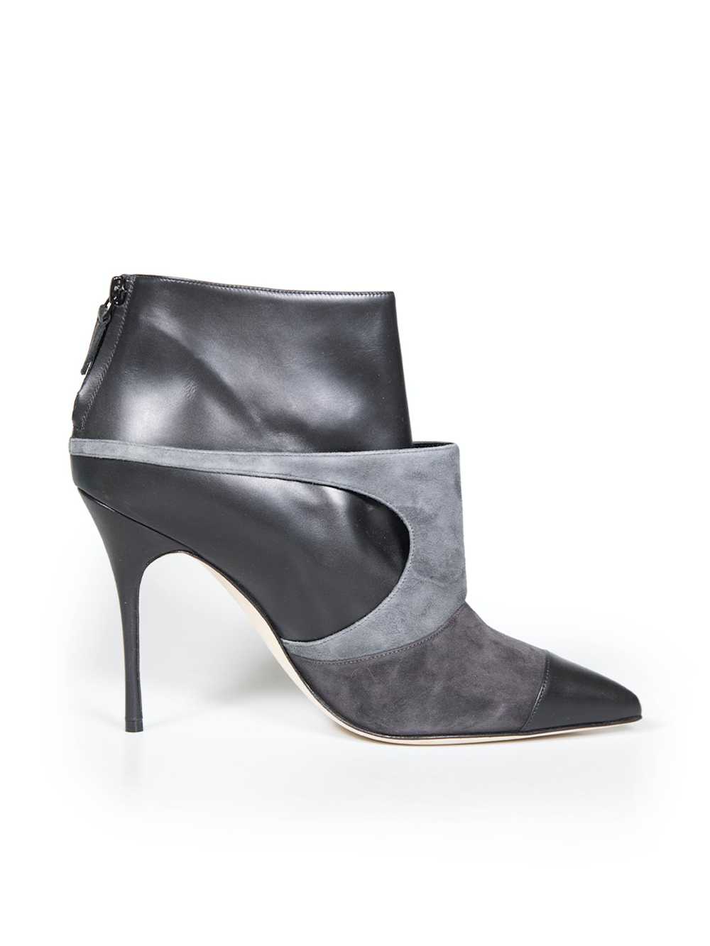Manolo Blahnik Black Cut-Out Panel Ankle Boots