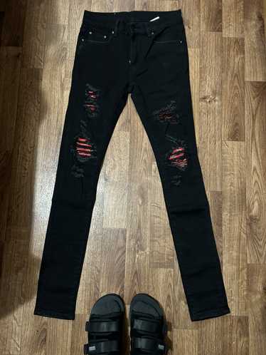 MNML × Streetwear Mnml red bandana patch jeans - image 1