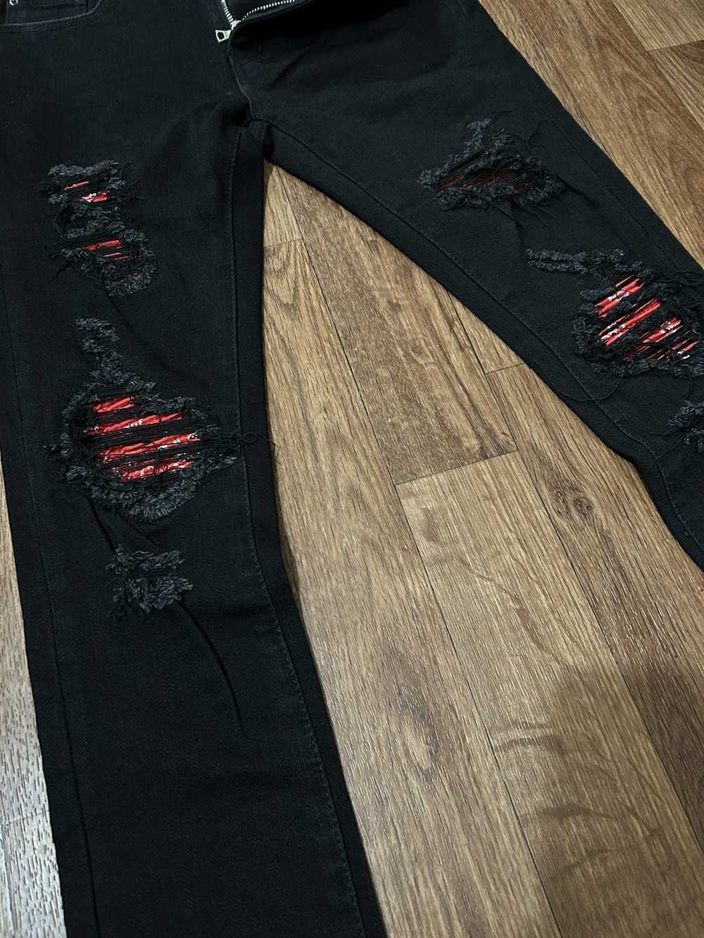 MNML × Streetwear Mnml red bandana patch jeans - image 5
