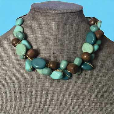 Other Chunky turquoise and brown bead necklace - image 1