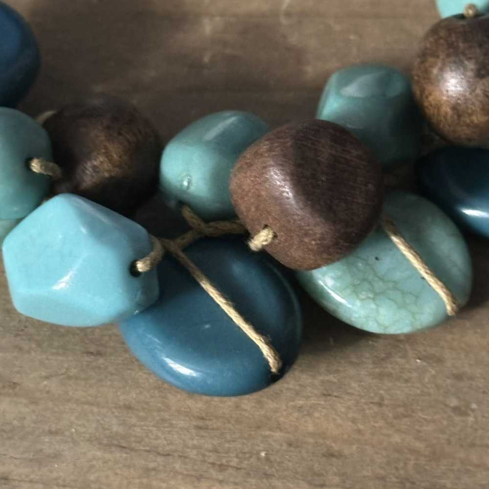Other Chunky turquoise and brown bead necklace - image 2