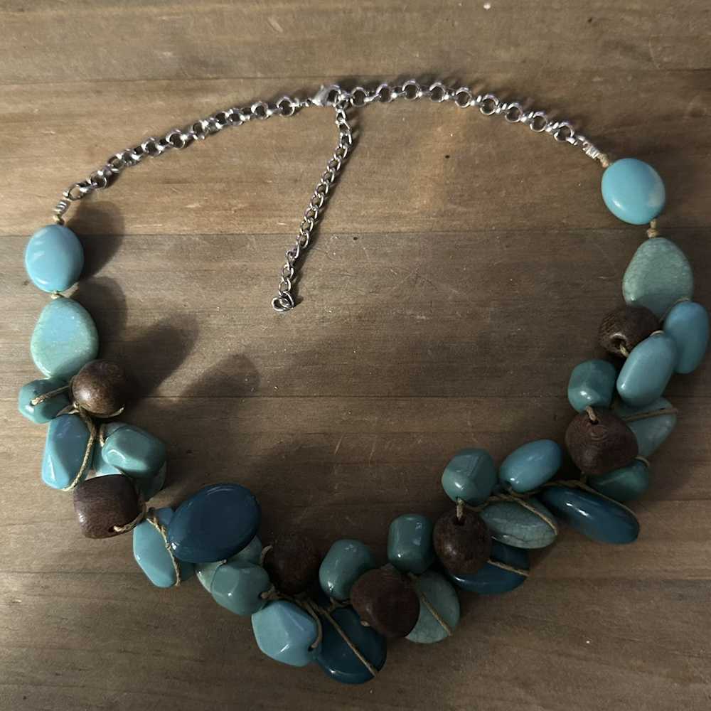 Other Chunky turquoise and brown bead necklace - image 4