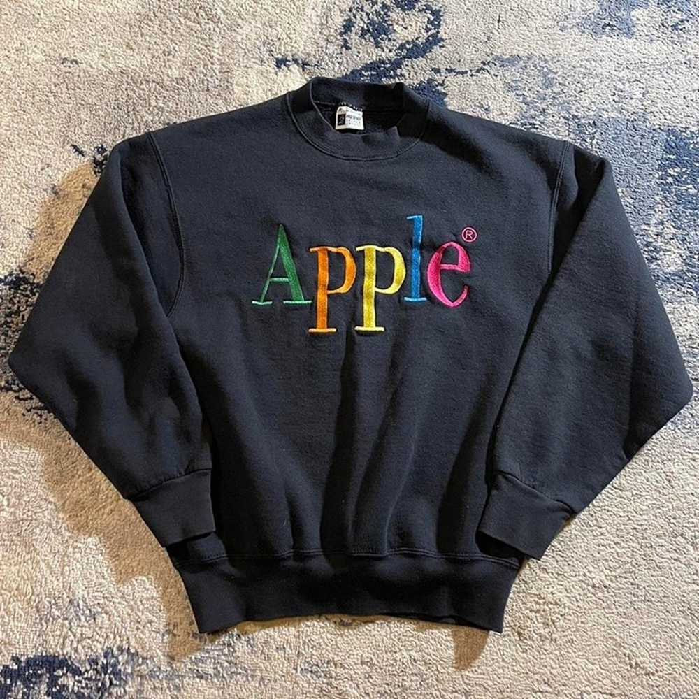 Vintage 90s Apple Computers Rainbow logo embroide… - image 1