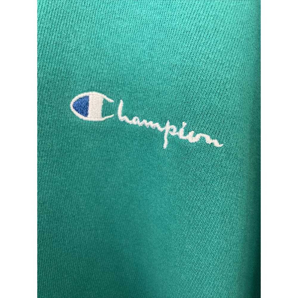 Vtg Teal Champion Script Spell Out Blue Tag USA 8… - image 5