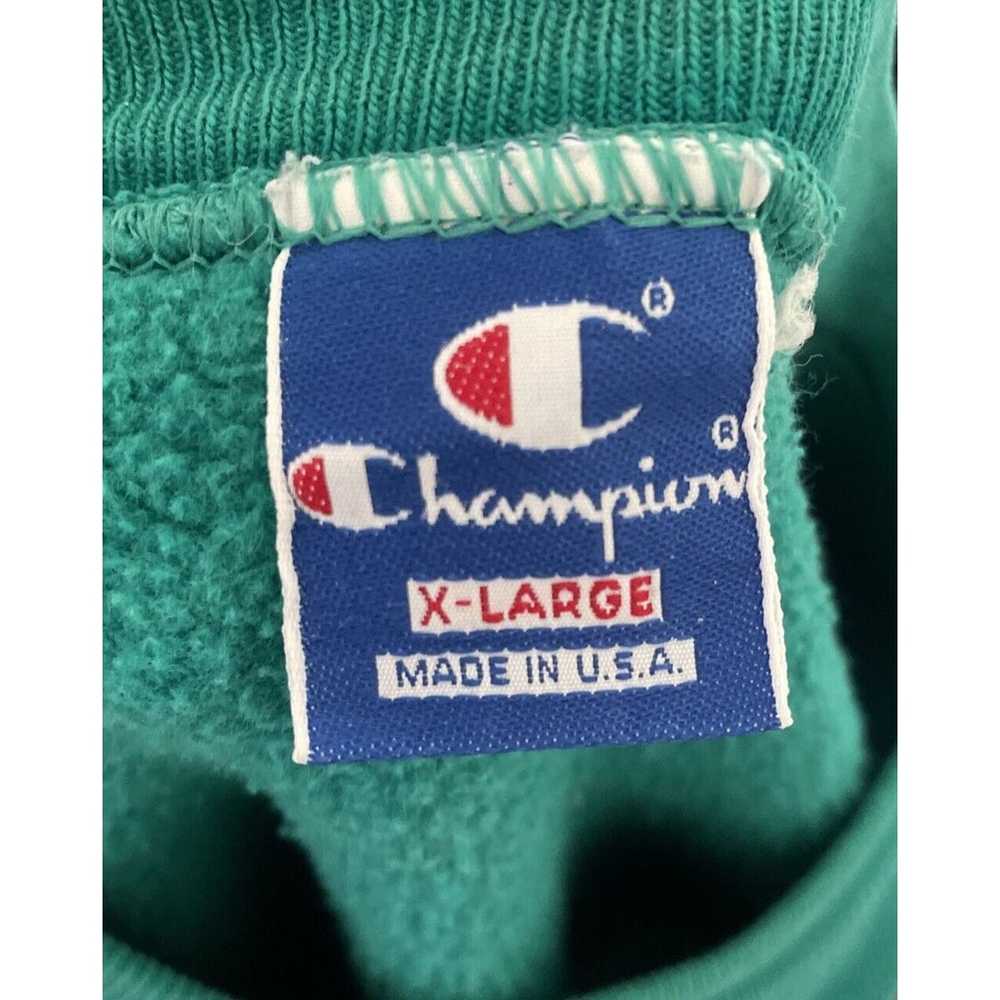 Vtg Teal Champion Script Spell Out Blue Tag USA 8… - image 7