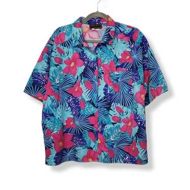 Vintage Vintage 80s Solei Hawaiian Button Shirt Fl