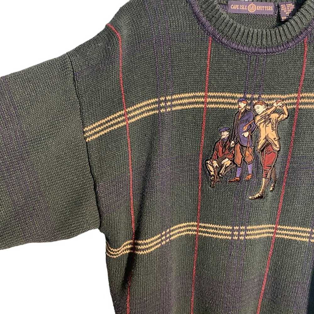 vintage Cape Isle Knitters Golf pullover knit emb… - image 7
